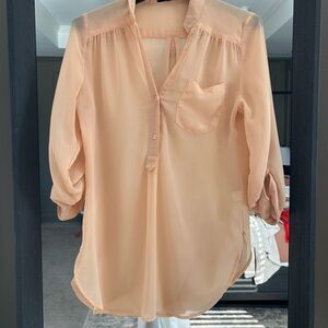 fab'rik Light Peach Sheer Blouse